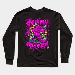 Attack of the Gummybear Pink Long Sleeve T-Shirt